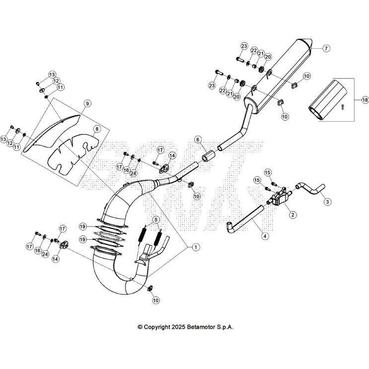 VUE ECLATEE ECHAPPEMENT BETA 50 RR RED SPORT 2026